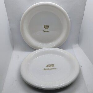 Williams Sonoma White Appetizer Plates Set of 2 Cheese & Wine Series 7"